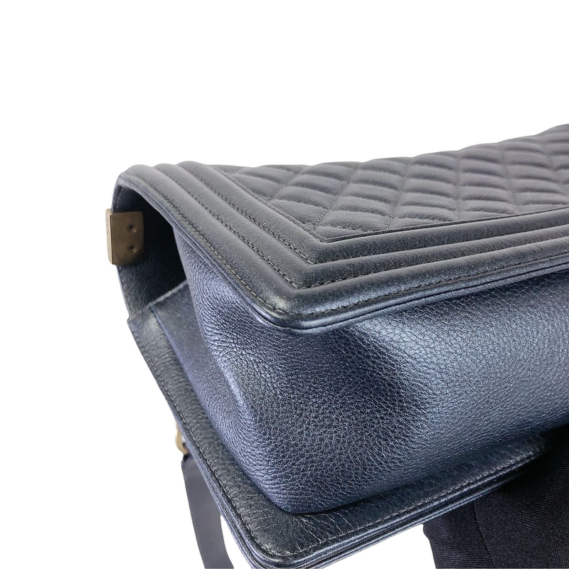 Boy Medium Calfskin Pearl Charcoal GHW