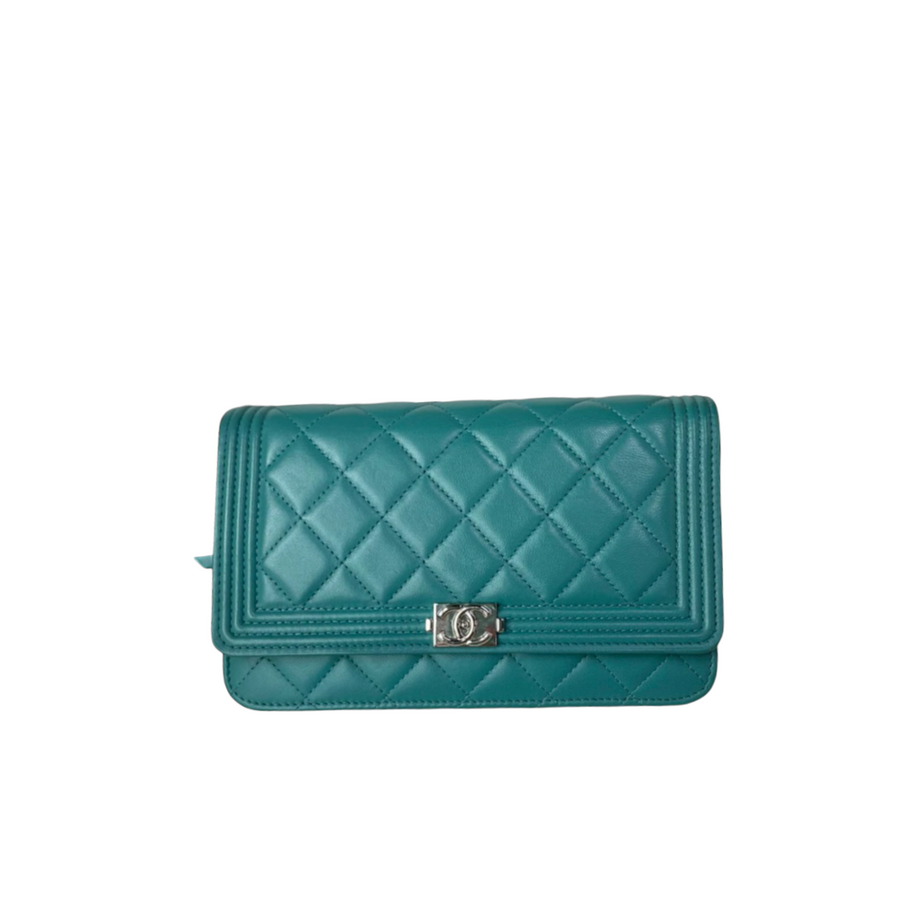 Boy Lambskin WOC Teal SHW