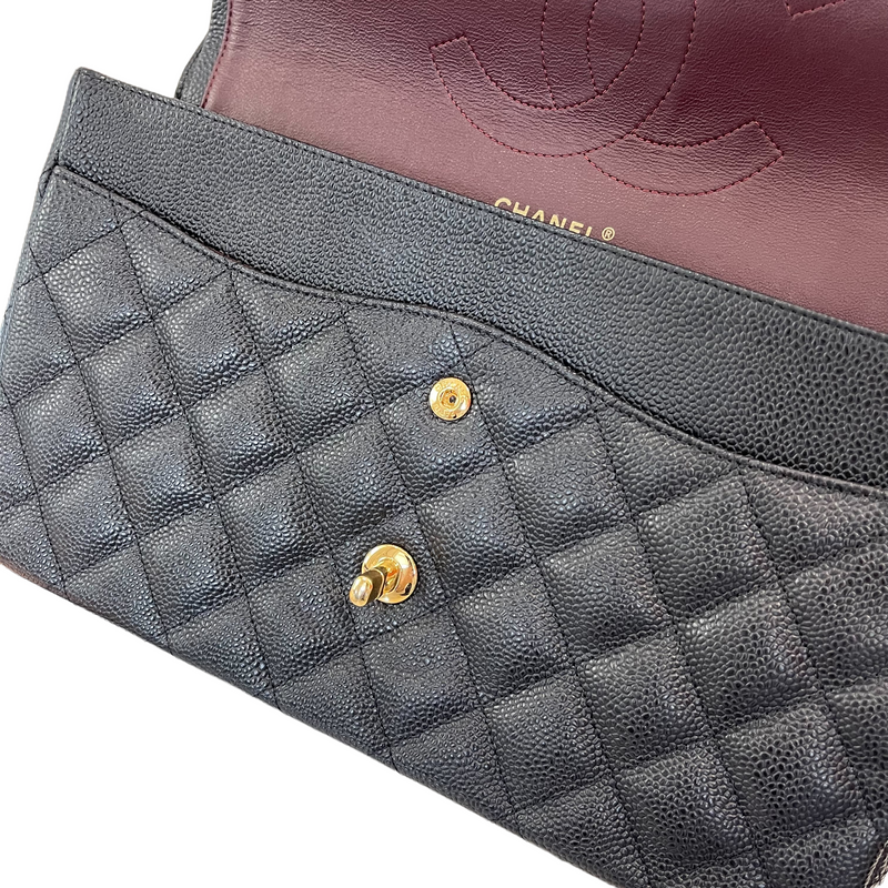 Jumbo Classic Double Flap Caviar Black GHW