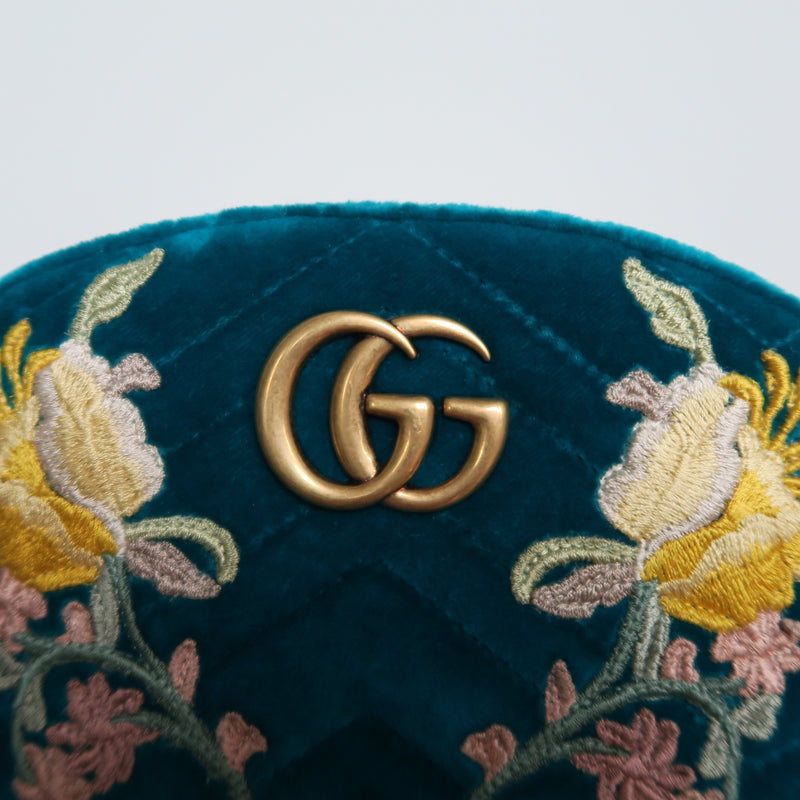 Velvet Embroidered Matelassé GG Marmont 2.0 Belt Bag Size 75