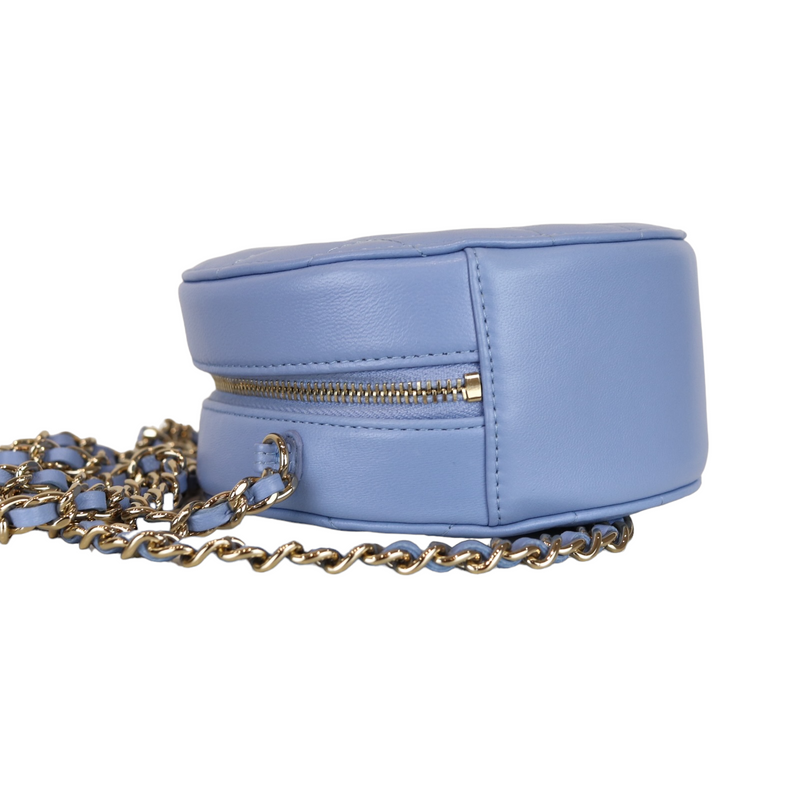 Round clutch with chain Blue GHW