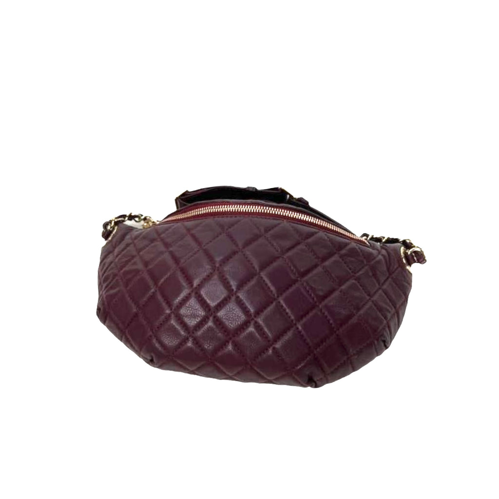 Quilted Belt Bag Burgundy SHW