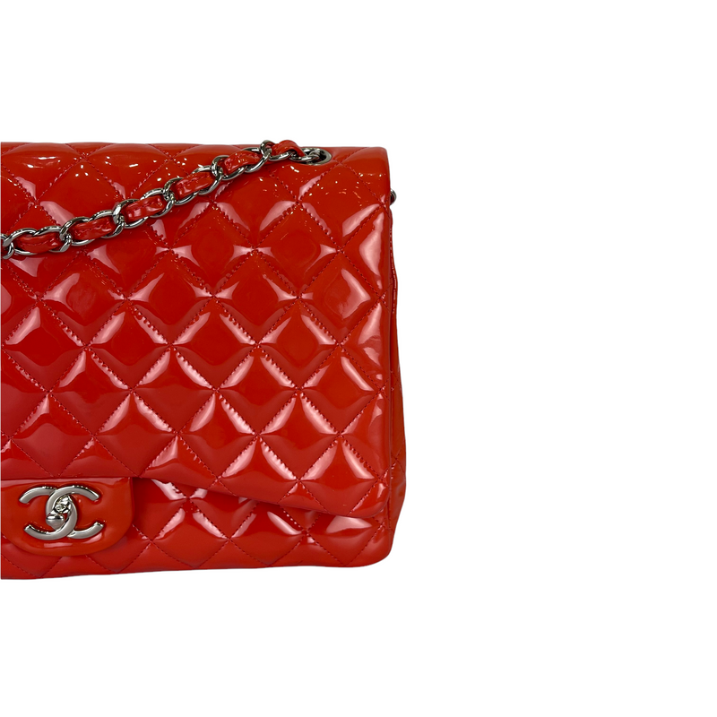 Double Flap Maxi Patent Coral SHW