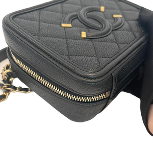 Filigree Vanity Case Caviar Small Black GHW