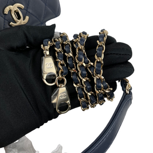 Rainbow Coco Handle Mini Lambskin Navy Blue SHW