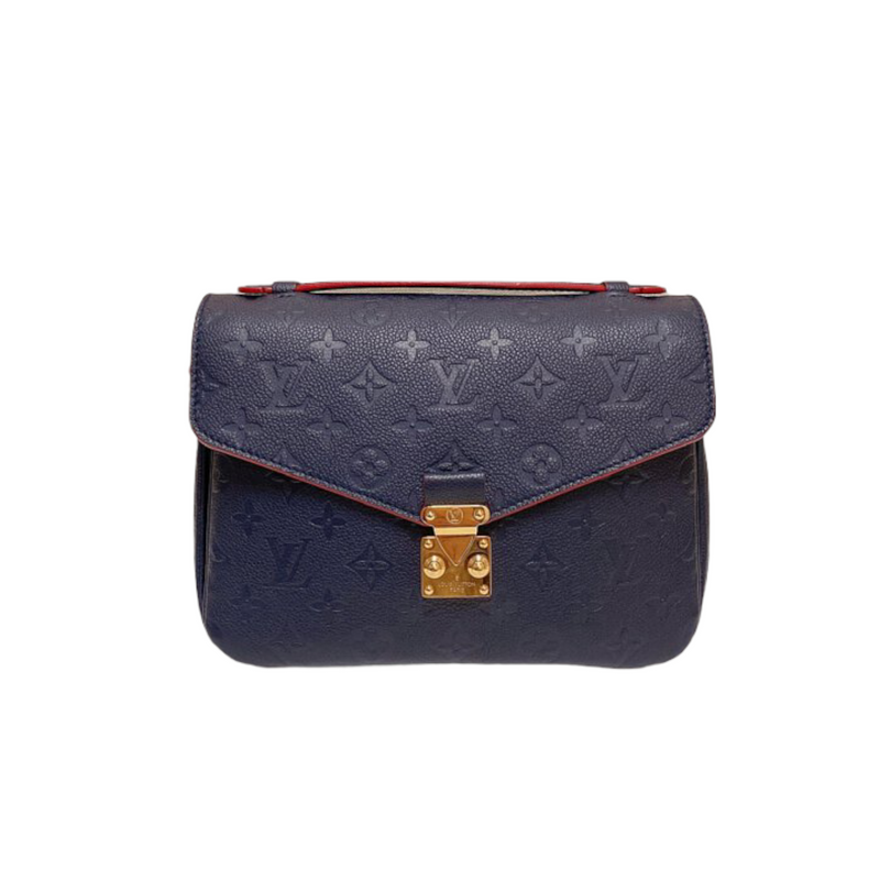 Louis Vuitton Metis Pochette Empreinte Leather Crossbody Bag Navy Blue