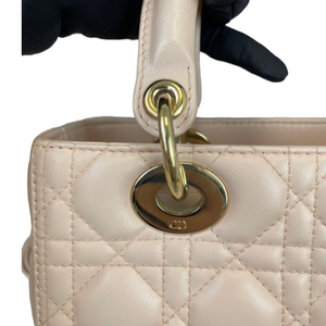 Cannage Lady Dior Medium Light Pink GHW