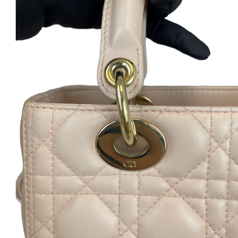 Cannage Lady Dior Medium Light Pink GHW