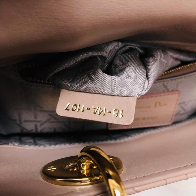 My Lady Dior Lucky Badges Cannage Lambskin Small Bag in Beige with GHW