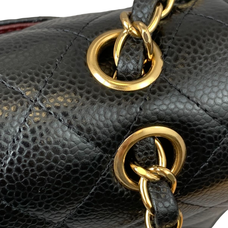 Medium Classic Flap Caviar Black GHW