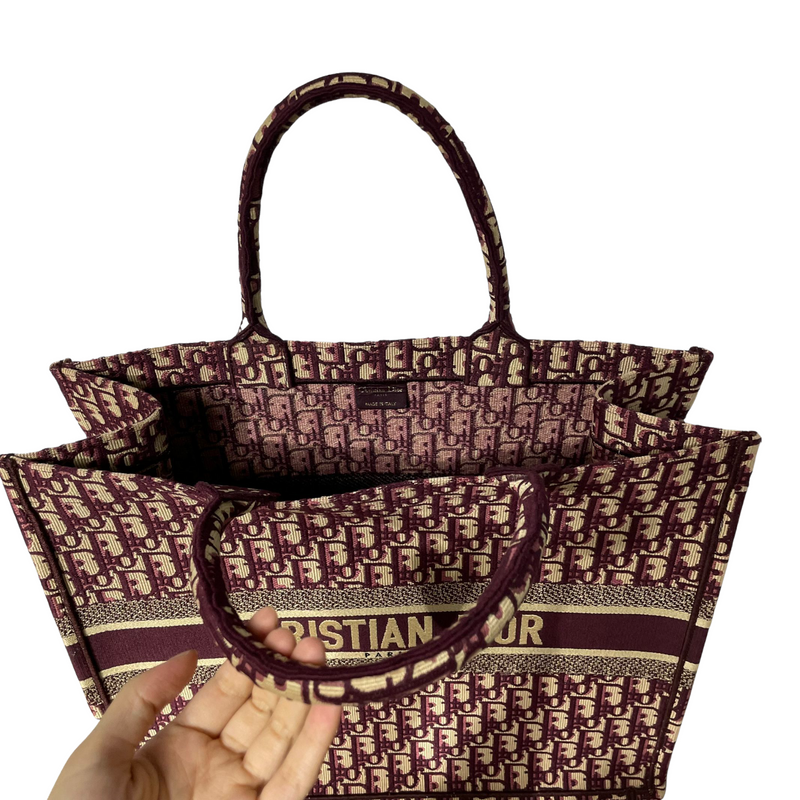 Dior Oblique Large Book Tote Burgundy