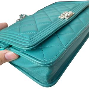 Boy Lambskin WOC Teal SHW