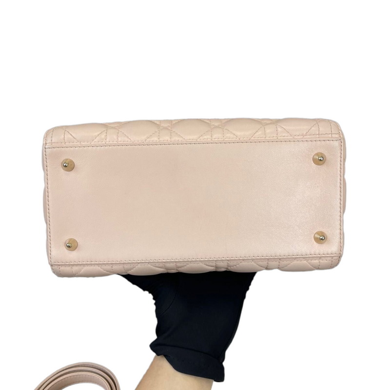 Cannage Lady Dior Medium Light Pink GHW