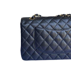 Medium Classic Flap Caviar Black GHW
