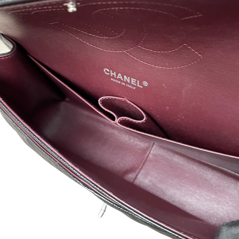 Jumbo Classic Double Flap Caviar Black SHW