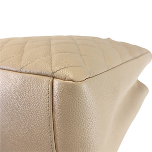 GST Grand Shopping Tote Beige Caviar GHW
