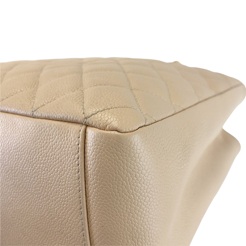 GST Grand Shopping Tote Beige Caviar GHW