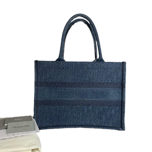 Dior Oblique Small Book Tote Denim