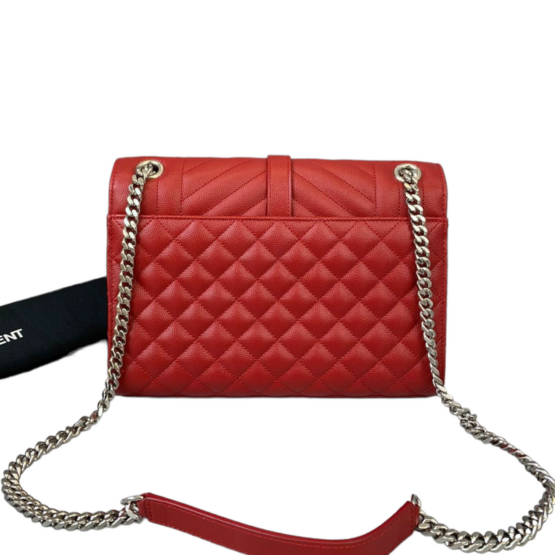Medium Envelope Grain de Poudre Red GHW