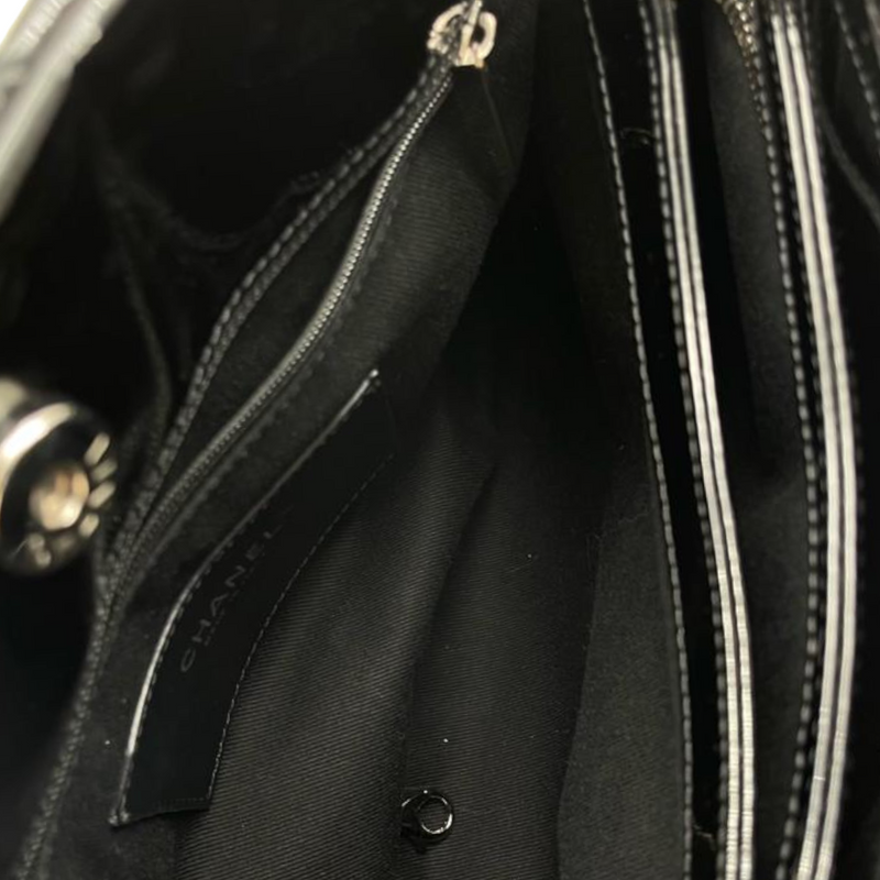 Chanel Large Just Mademoiselle Patent Black SHW