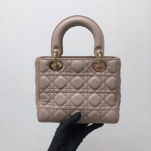 My Lady Dior Lucky Badges Cannage Lambskin Small Bag in Beige with GHW