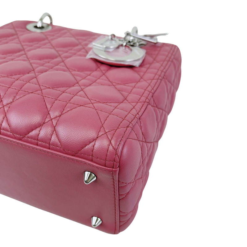 Lady Dior Cannage Lambskin Medium  Pink SHW