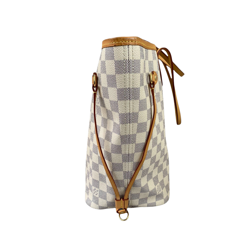 Damier Azur Neverfull MM White GHW