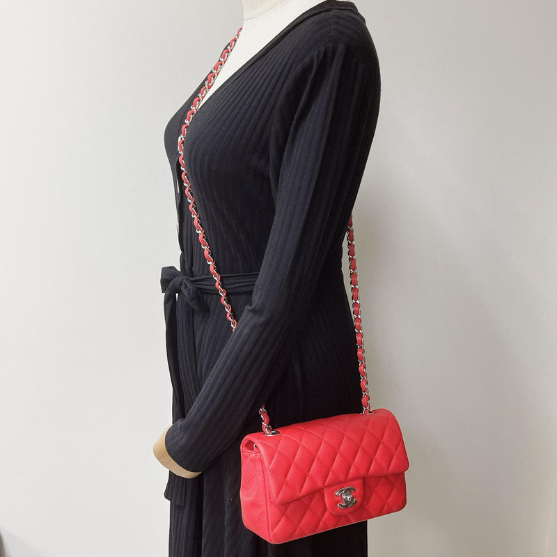 Chanel Dark Red Caviar 2-strap Rectangular Mini Classic Flap Bag SHW –  Boutique Patina
