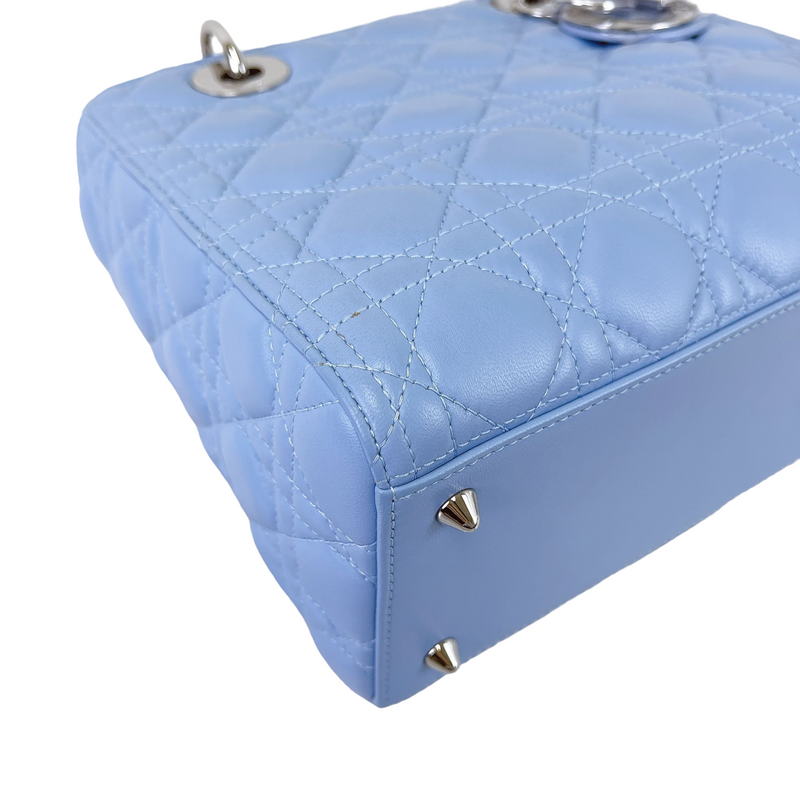 Lady Dior Lambskin Medium Blue SHW