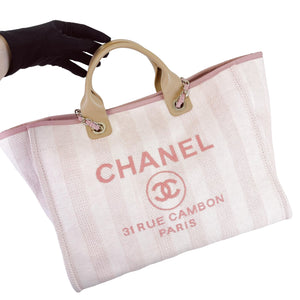 Medium Deauville Tote Mixed Fibers Pink SHW