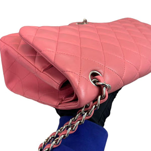 Jumbo Double Flap Lambskin Pink SHW