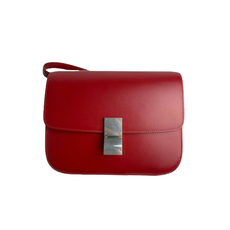 Classic Box Bag Medium Leather Red SHW