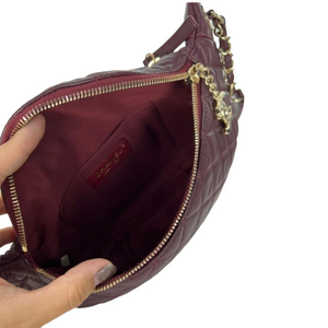 Quilted Belt Bag Burgundy SHW