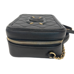Filigree Vanity Case Caviar Small Black GHW
