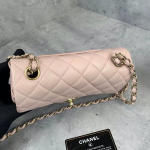 Mini Rectangle Lambskin Pink GHW
