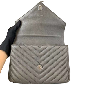 Medium Chevron College Leather Grey RHW