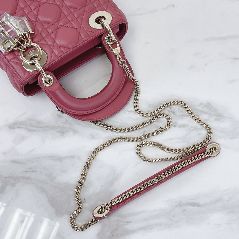 Mini Lady Dior Lambskin Rose Pink SHW