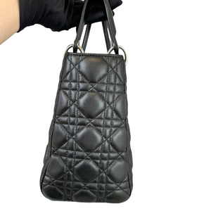 Lambskin Medium Lady Dior Black SHW