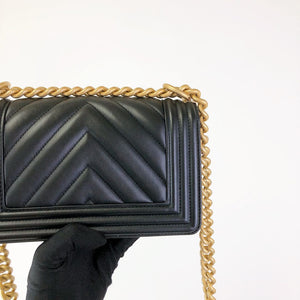 Small Boy Bag Caviar Calfskin Black GHW