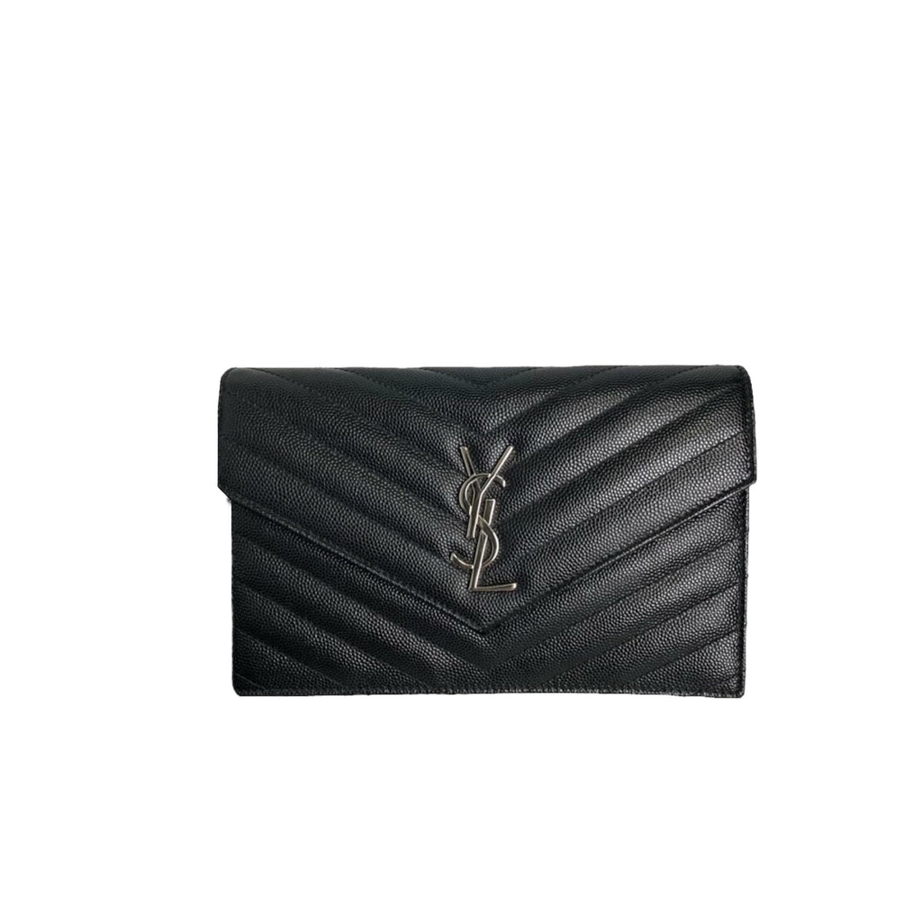 Envelope WOC Small Grained Leather Black SHW