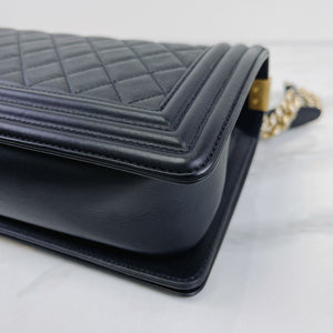 Boy Medium Calfskin Black GHW