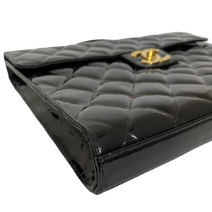 Vintage Briefcase Quilted Patent Black GHW