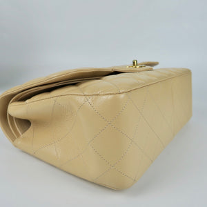Double Flap Jumbo in Beige Caviar Leather GHW