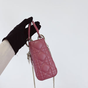 Mini Lady Dior Lambskin Rose Pink SHW