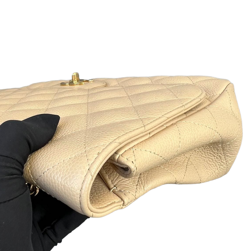 Classic single Flap Beige Jumbo SHW