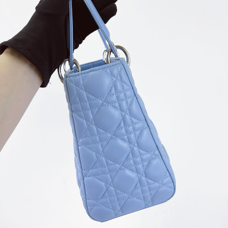 Lady Dior Lambskin Medium Blue SHW