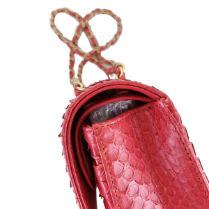 Classic Flap Medium Bag Python Red GHW