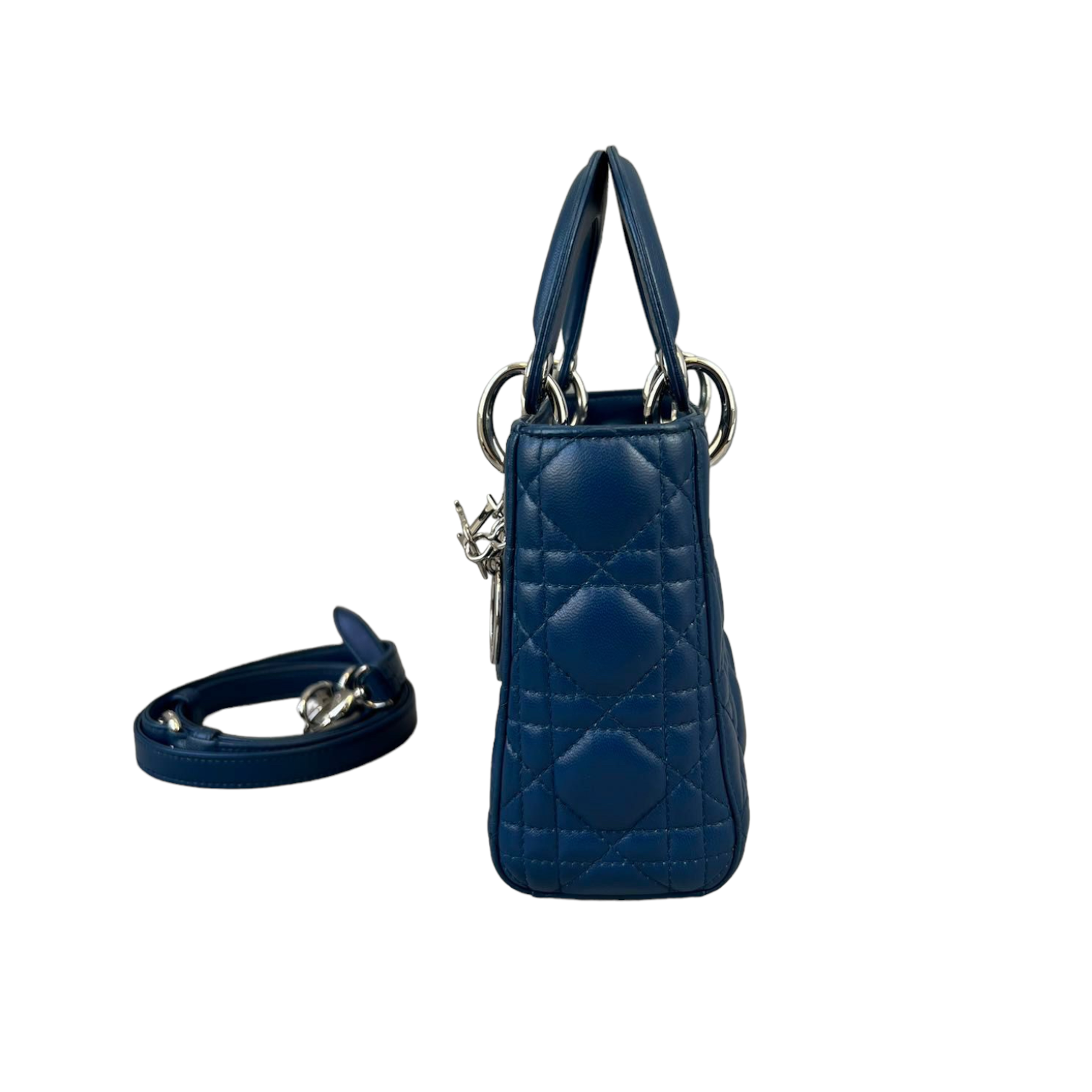 Christian Dior Mini Lady Dior Lambskin Blue SHW – Bag Religion