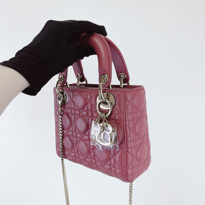 Mini Lady Dior Lambskin Rose Pink SHW