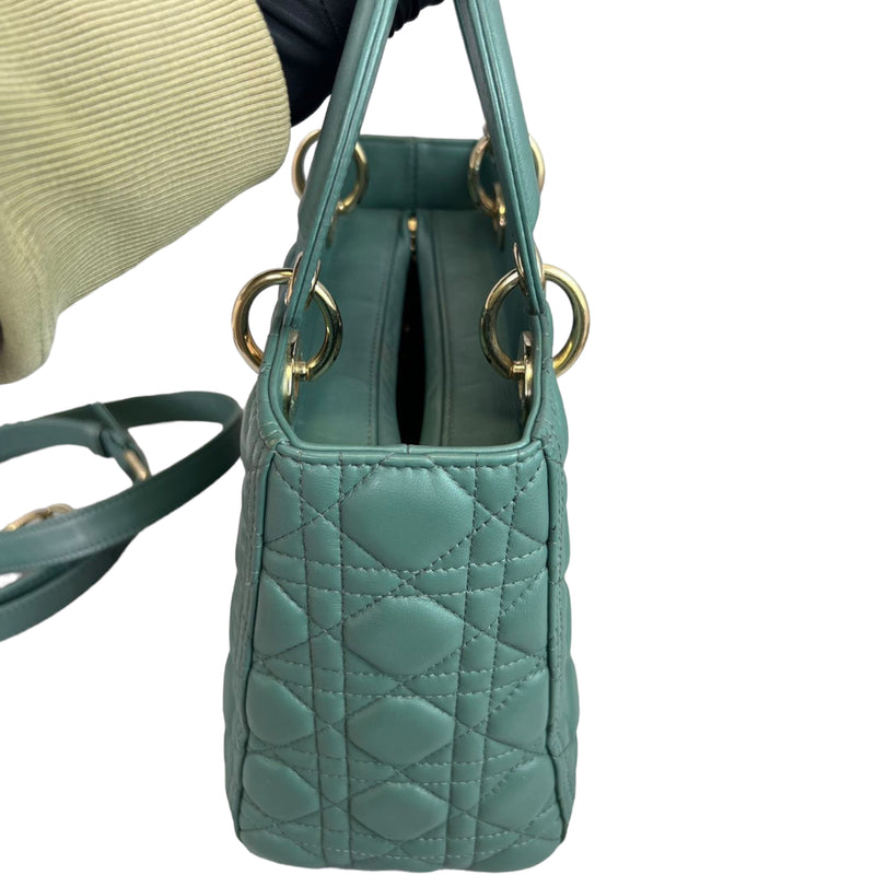 Lady Dior Lambskin Medium Green GHW